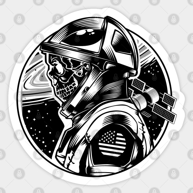 Space X Skull Sticker by dlo168